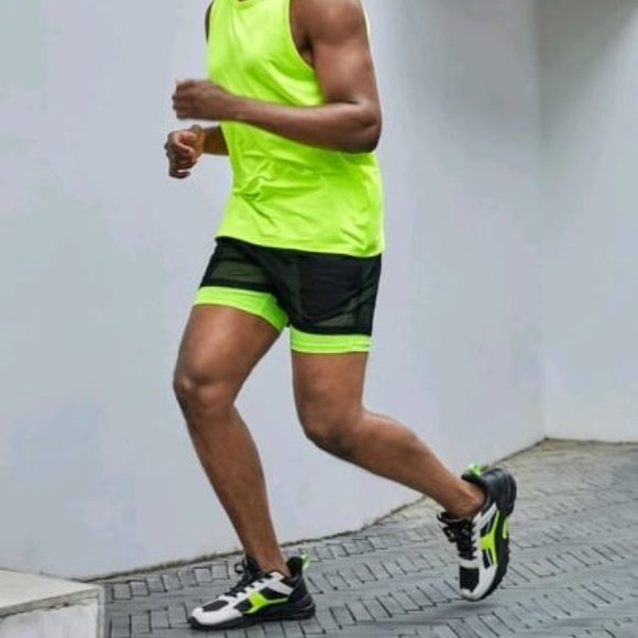 Men Drawstring Mesh Overlay Shorts XXL - Picture 2 of 4